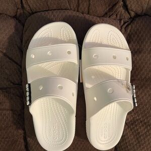 Crocs womensWhite Slide Sandals